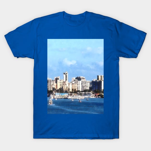 Caribbean - San Juan Skyline T-Shirt by SusanSavad